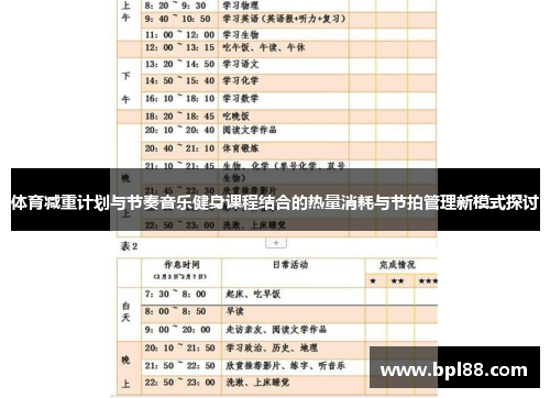 体育减重计划与节奏音乐健身课程结合的热量消耗与节拍管理新模式探讨